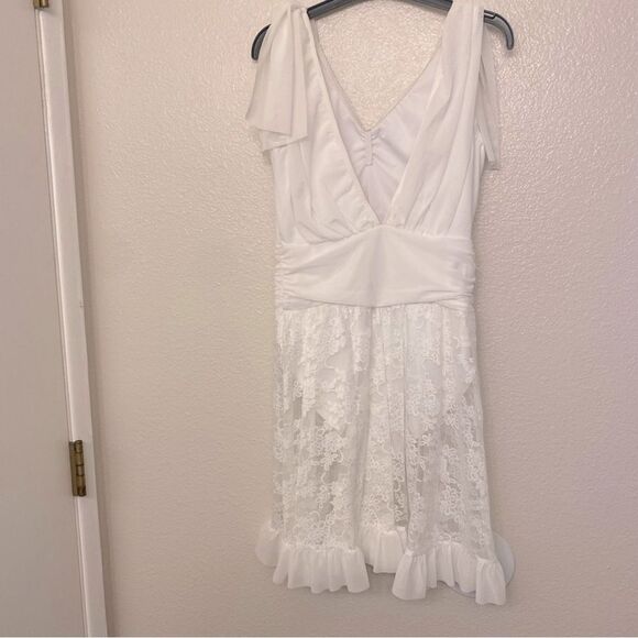 WEISSMAN solo Dance Costume lyrical white Open Back Mesh Overlay Dress D11780 MA - Picture 3 of 12